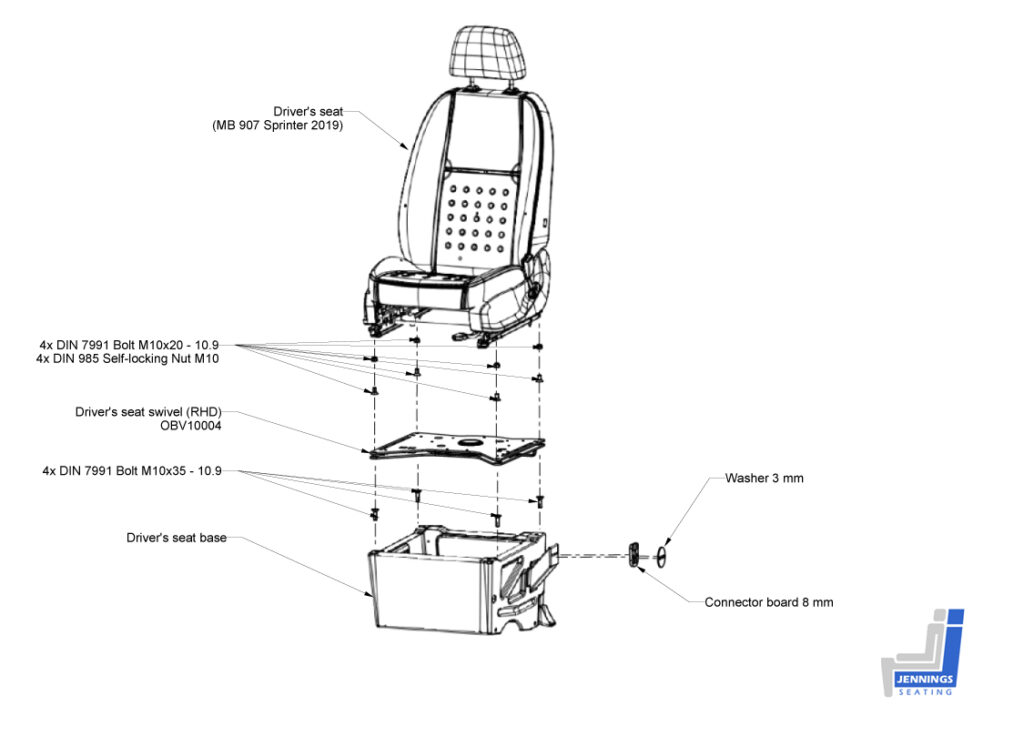 Mercedes Sprinter/Vito/Viano Seat Swivel Base Passenger